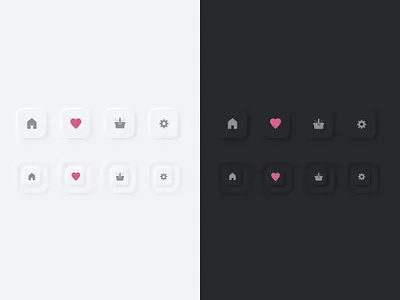 Neumorphism bottom concepts animated app app design bar bottom bar bottom menu bottom nav dailyui design dribbble dribble figma gif animation graphic design icon madewithadobexd ui ux web xd