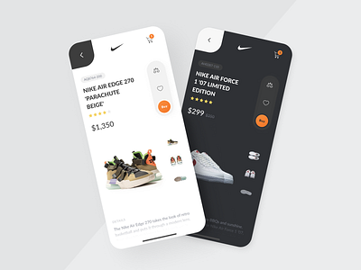 Nike Shoes E-Commerce App Concept app design apple application color concept darkmode design e commerce app ios iphone 11 pro mobile app design nike san francisco shoes ui ui designer ui ux design user experience designer user interface experience ux ui visual interface application