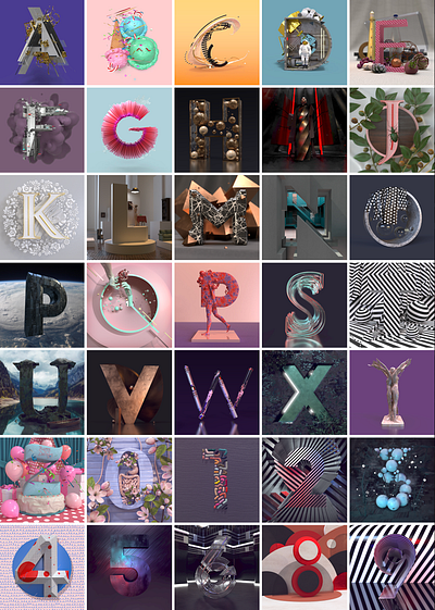 36daysoftype 2019 36days 36daysoftype 3d type alphabet type typography