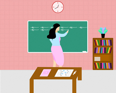 Teacher concept design dribbble illustration modern illustration photoshop teacher ui ux vector webkul