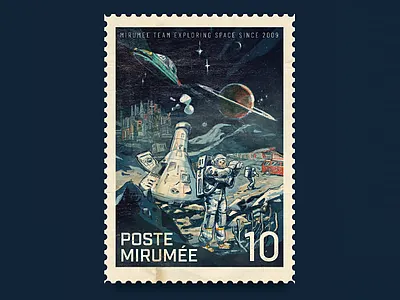 Mirumee Post-Stamp Artwork - Xth anniversary artwork branding design drawing handmade illustration logo mirumee sketch typography