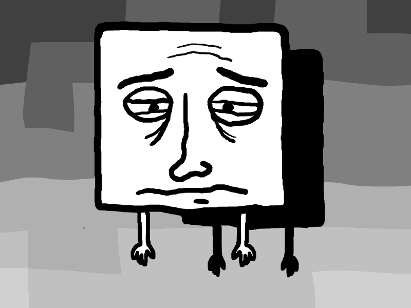 Man In The Box box face happy sad