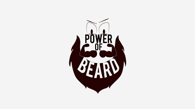 Power of Beard effect face illustration logo look power style text vector