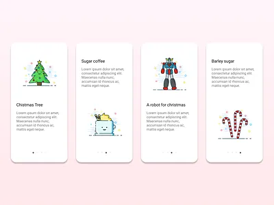 Christmas gift app barley christmas christmas tree coffee coffee cup flat illustration illustrator robot sugar vector