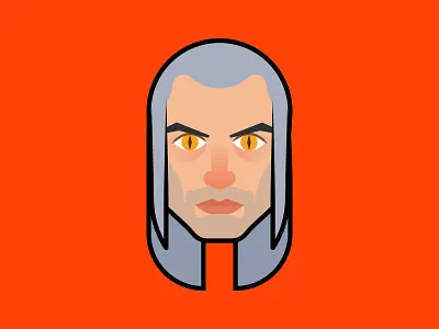 Toss a coin to your witcher 💰 affinity designer design game geralt geralt of rivia headshot illustration minimal netflix rivia series vector witcher