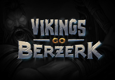 Vikings Go Berzerk Online Slot Game Logo Design branding design game art game design game logo hand drawn icon logo typography