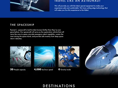 Ryanair Universe landing page space ui ui design universe ux web design