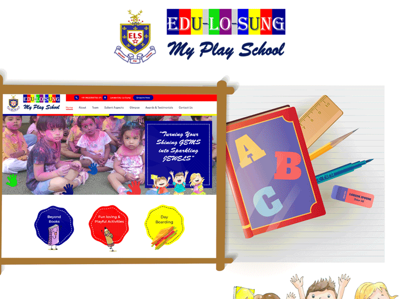 Play School Website banner design children daycare design educational illustration kids photoshop play school school study ui uidesign webdesignagency webdesigner website website design
