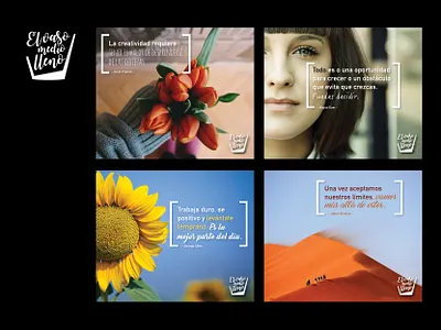 El vaso medio lleno branding design logo personal project socialmedia