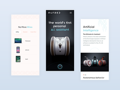 Robot Assistant // Landing Page Mobile a.i. clean color design flat geometric landing landing page minimal mobile ui ui design uidesign ux vector web web design webdesign website