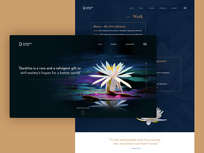 DarshitaGillies - Portfolio Landing Page clean clean ui creative interface landing landing page layout lotus minimal nature portfolio portfolio website typography uidesign uiux web design website