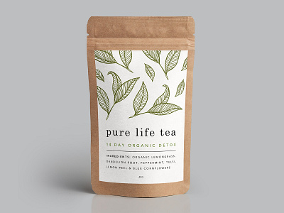 Label design creative design detox graphicdesign label label design label packaging leaves leaves logo life print pure tea tealabel typography vector