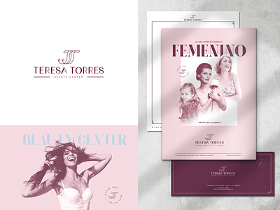 Beauty Center Branding design beauty branding color palette femenine hair salon hairstyle logo logodesign logotype pink poster design print ad stationery women