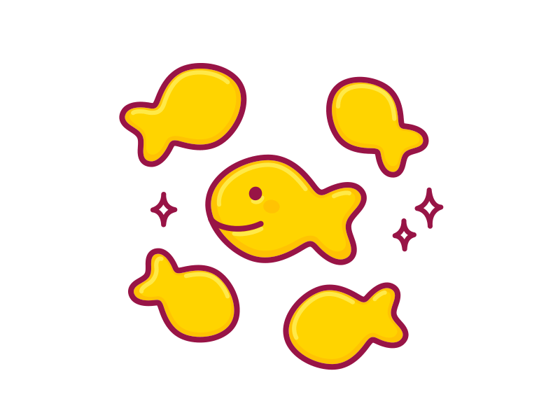 Goldfish crackers animation cartoon crackers cute food gold fish goldfish illustration vector