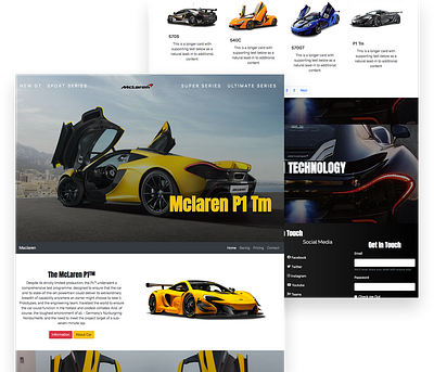 McLaren P1 design landing page ui ux web