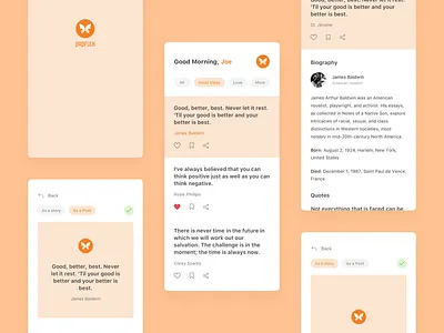 Quotes Application app concept articles design ios app design ios application landing page quotes text ui ui ux design ui desgin
