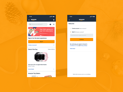 Amazon Home and Login Screens amazon amazon ui amazon ux ecommerce ecommerce shop login