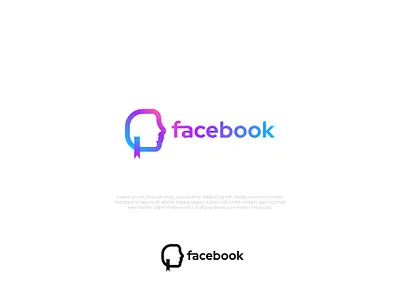 better version of Facebook's new logo branding design flat icon logo minimal typography vector web website