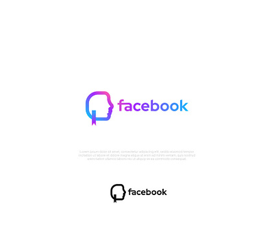better version of Facebook's new logo branding design flat icon logo minimal typography vector web website