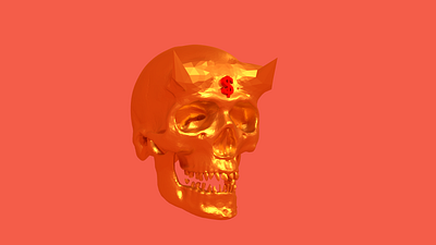 Money Devil 3d 3d art blender dollar gold model money skull