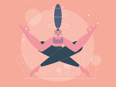 meditation character character design color design girl illustration meditation new vector yoga yoga pose