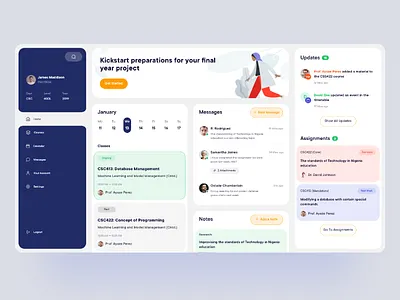 Student Web App academics app clean dailyui dashboard learning minimal student web web app design dailyui academic