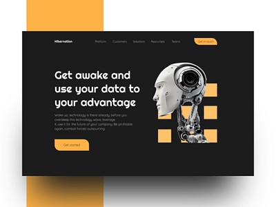 Hibernate advantage ai awake daily data design hibernation inspiration interaction landing page product robots technology ui uiux ux