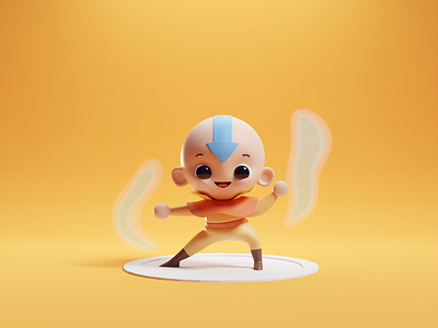 Avatar The Last Airbender (WIP) aang airbender avatar b3d blender blender3d cartoon illustration last airbender