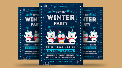Winter Flyer christmas christmas flyer event flyer holiday holiday flyer new year poster print psd snow template trips winter winter festival winter flyer winter holiday winter holiday flyer winter party winter party flyer