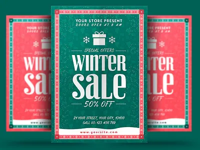 Winter Sale Flyer christmas christmas flyer event flyer holiday holiday flyer new year poster print psd snow template trips winter winter festival winter flyer winter holiday winter holiday flyer winter party winter party flyer