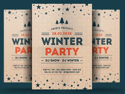 Winter Flyer christmas christmas flyer event flyer holiday holiday flyer new year poster print psd snow template trips winter winter festival winter flyer winter holiday winter holiday flyer winter party winter party flyer