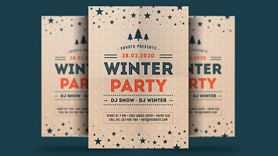 Winter Flyer christmas christmas flyer event flyer holiday holiday flyer new year poster print psd snow template trips winter winter festival winter flyer winter holiday winter holiday flyer winter party winter party flyer