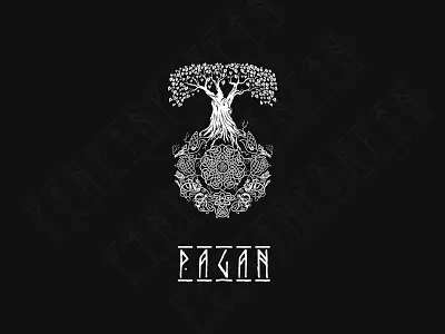 Pagan-yggdrasil-vodmark branding design illustration logo social typography