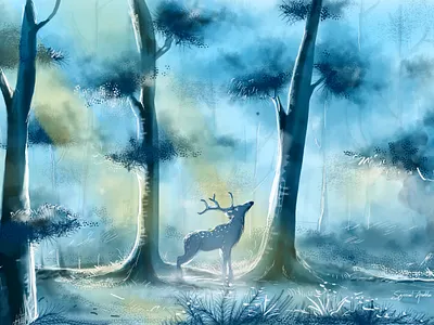 Digital Painting | Morning Forest autodesk design digital painting illustration sketchbook