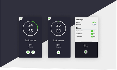 Pomodoro App - Dark Mode app mobile pomodoro timer timers ui