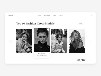 Top Fashion Models Gallery clean clean ui concept design fashion fashion design gallery landing page minimal models portfolio top ui ux web website