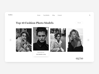 Top Fashion Models Gallery clean clean ui concept design fashion fashion design gallery landing page minimal models portfolio top ui ux web website