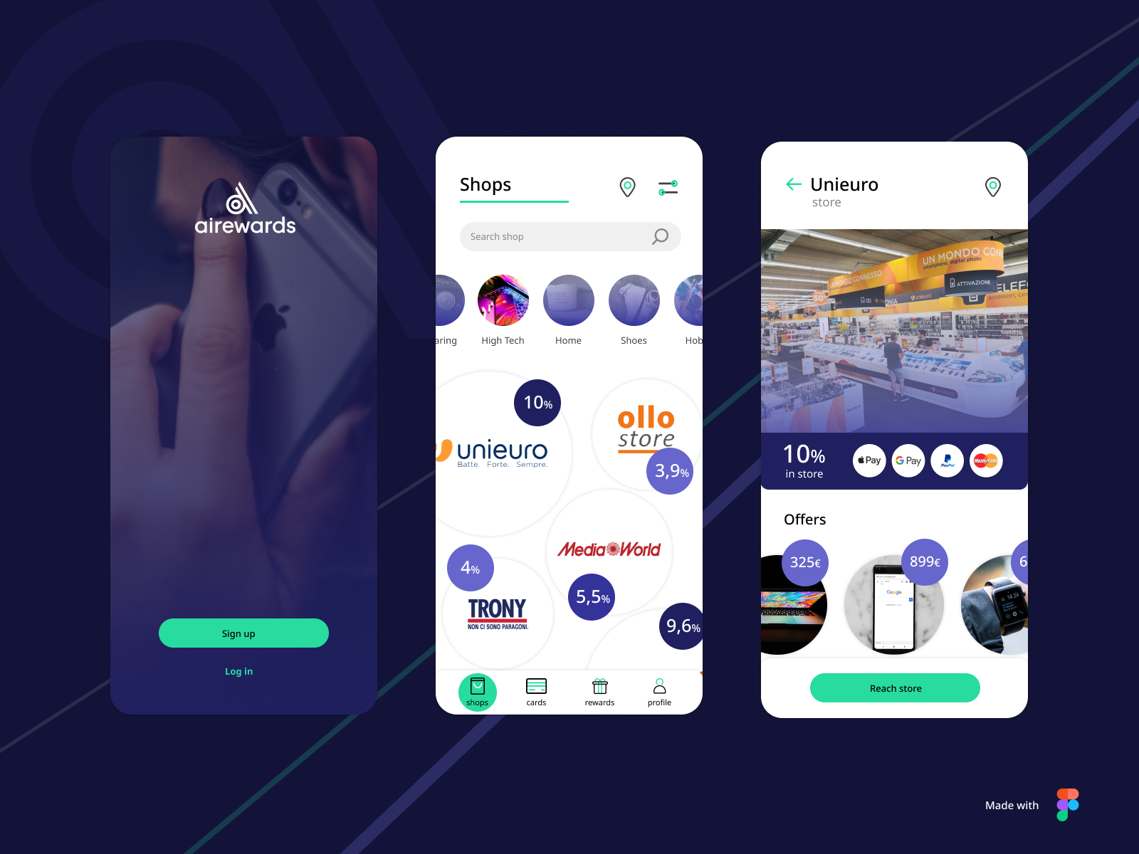 Example of Airwards app
