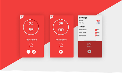 Pomodoro Timer App - Light Mode app mobile pomodoro timer timers