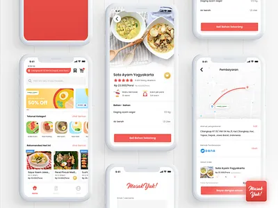 MasakYuk App app cook debut delivery delivery app groceries red ux