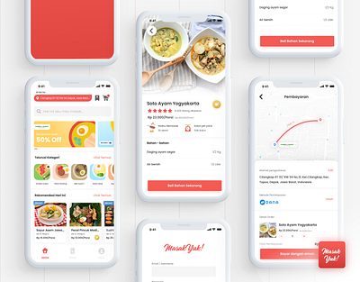 MasakYuk App app cook debut delivery delivery app groceries red ux