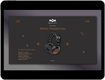 Marley Headphones design landing page ui ux web