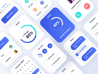 Apple Watch OS - UI Screens app branding calendar clean design flat minimal task task management tasks ui ux watch watch os
