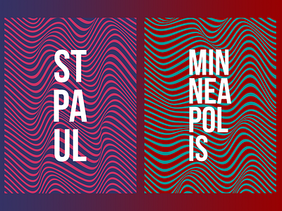 City Poster Series blue cities design gradient illustration minimalist minneapolis modern print red st paul typogaphy vector