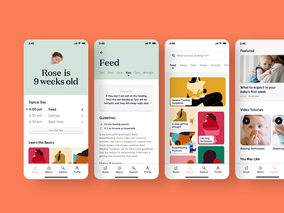 Baby App Concept app app design baby mobile design mother ui uiux