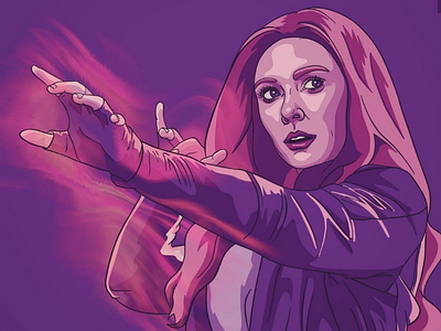 Scarlet Witch america avengers character drawing fanart illustration ipad marvel mcu minimal minimalist procreate scarlet witch