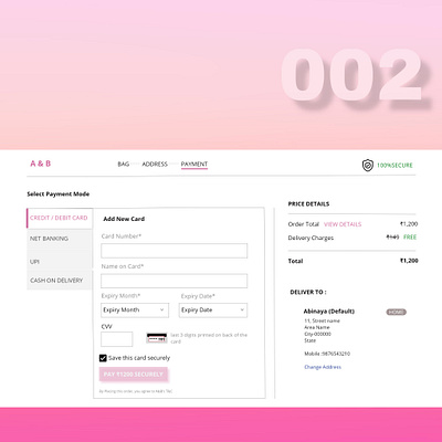 daily ui 002 002 100dayschallenge credit card checkout design new beginning practicing ui uiconcept uidesign ux web