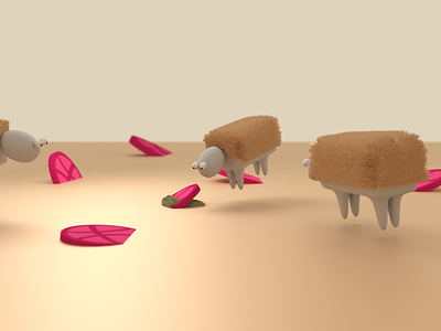 Happy New Year Dribbble 3d blender dribbble illustration sheep toon