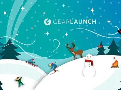 Gearlaunch Facebook Winter Illustration design facebook illustration logo vector