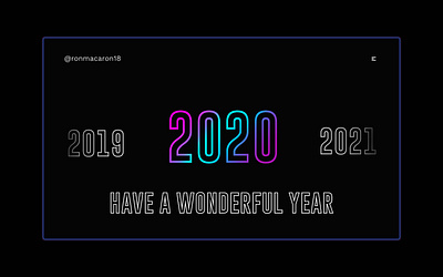 Day 349: Happy New Year! 2020 clean daily design design graphic design graphicdesign landing page landingpage minimal new year